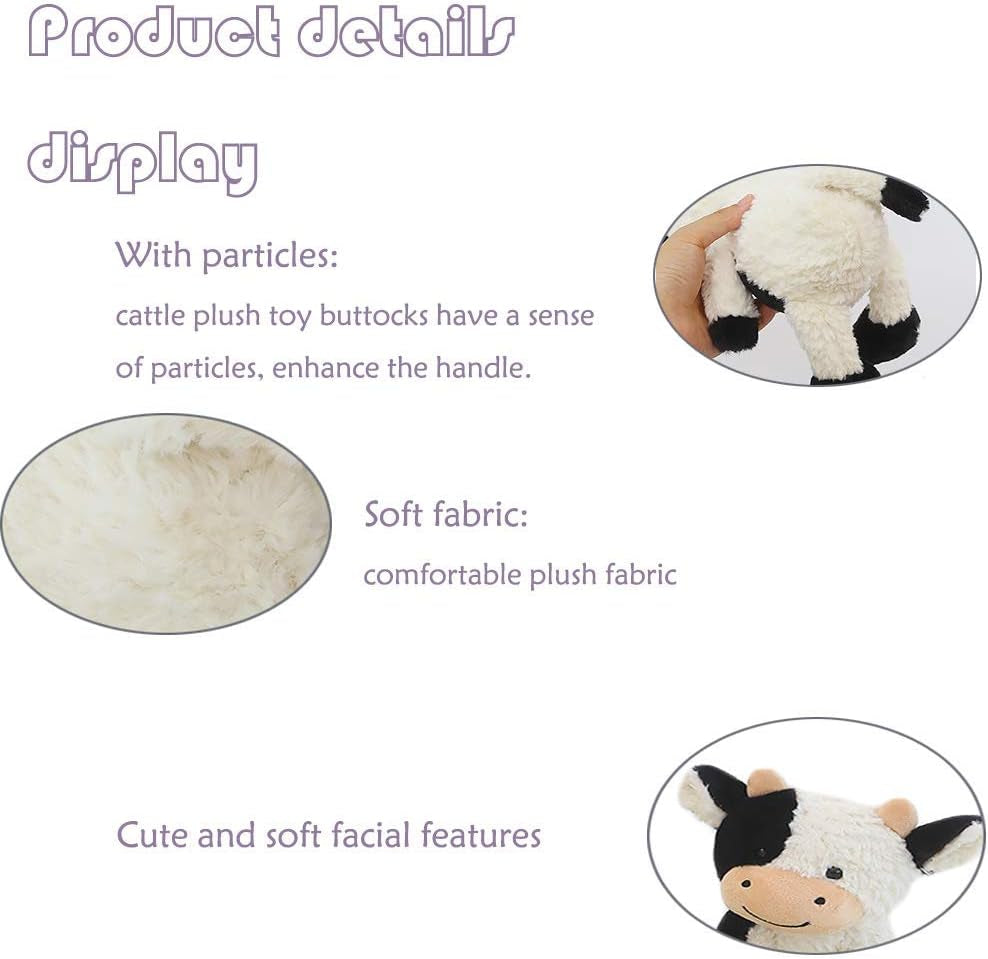 9" Cow Stuffed Animals Soft Cuddly Cow Plush Stuffed Animal Toy for Kids